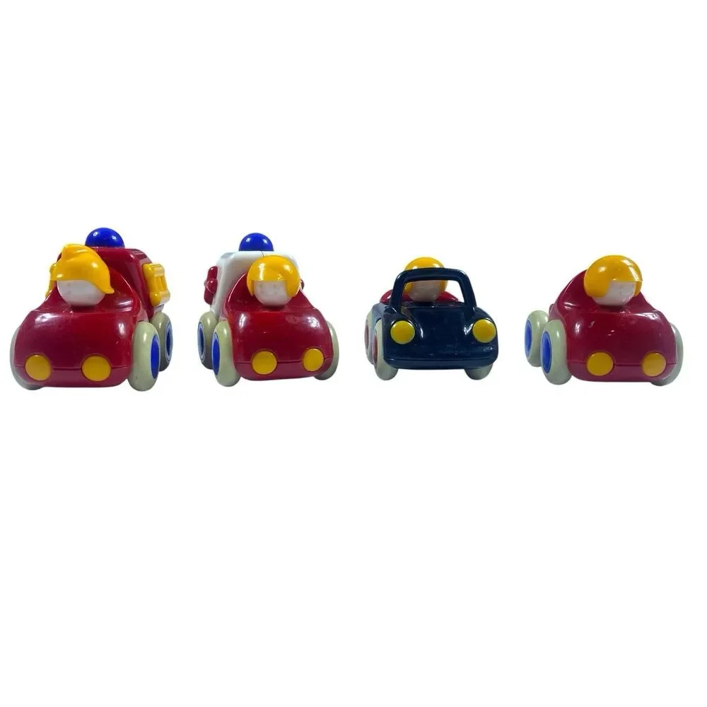 4 Vintage 80's Tolo Toys Sports Racing Cars Primary Colors Colorful Lightweight